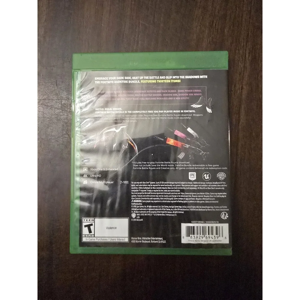 Fortnite: Darkfire Bundle (Microsoft Xbox One, 2019) No Code Disc Tested Working